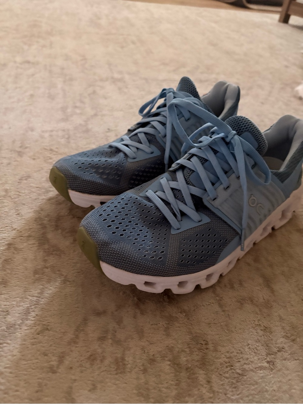 On Running Women's Light Blue Athletic Shoes with White Soles